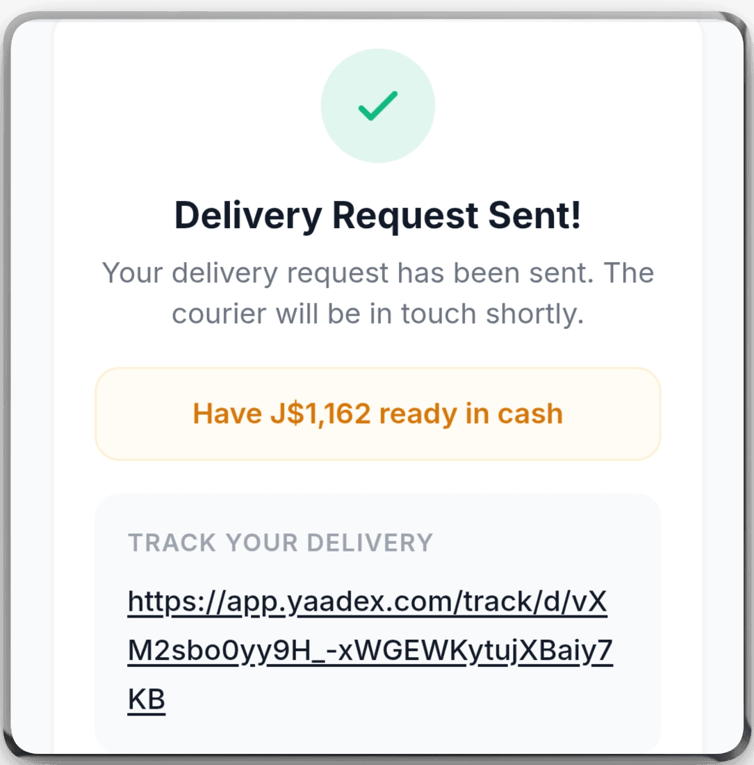 Delivery request confirmation