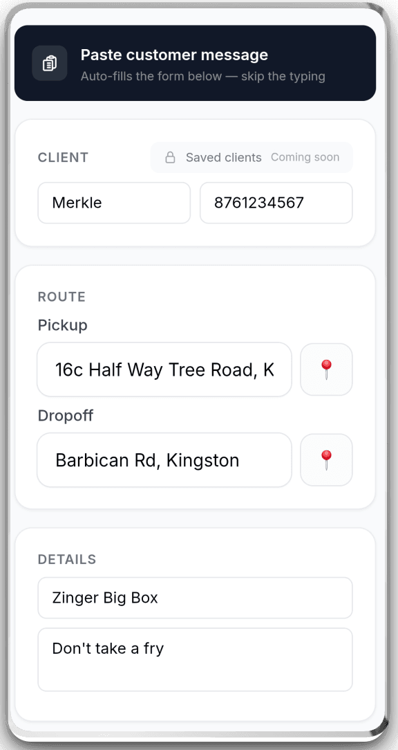 Create new delivery order
